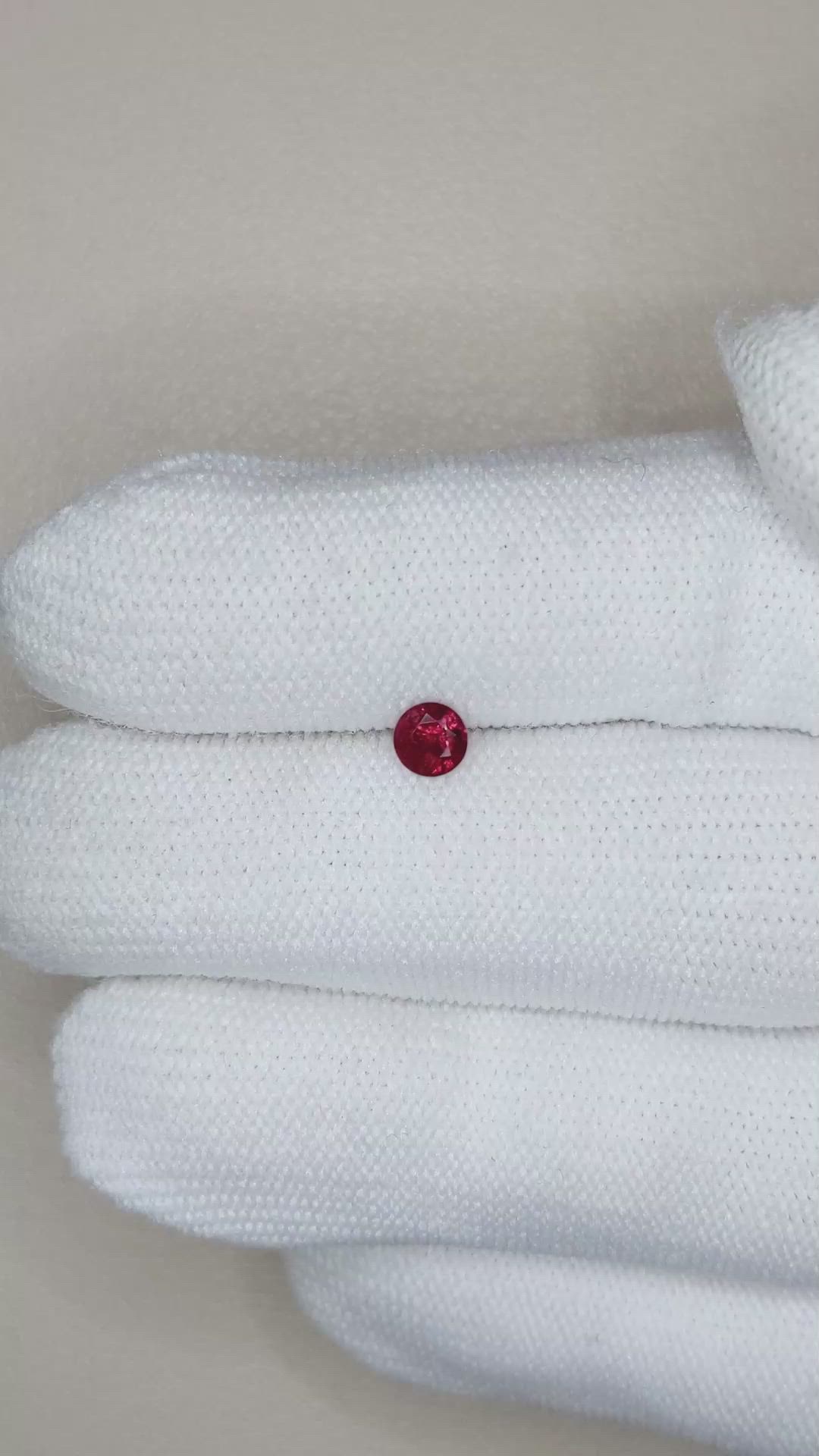 0.33 Ct. Purplish Red Spinel from Burma (Myanmar) Size Video