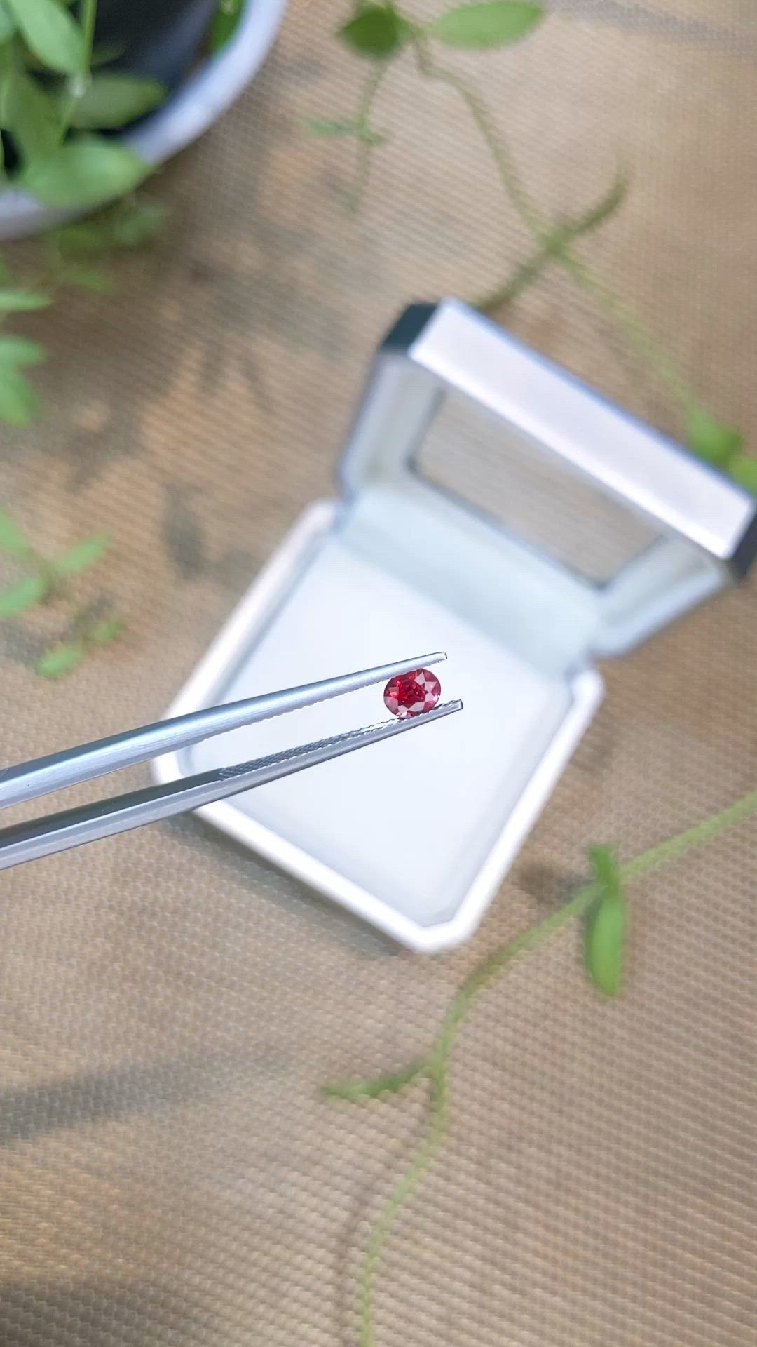 0.40 Ct. Purplish Red Spinel from Burma (Myanmar) Size Video