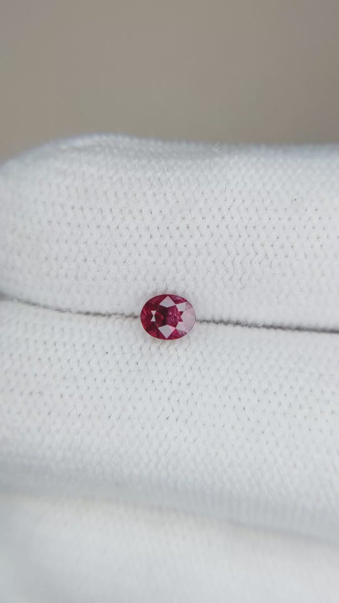 0.40 Ct. Purplish Red Spinel from Burma (Myanmar) Size Video