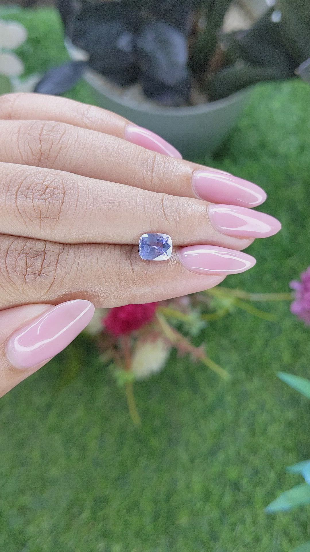 1.38 Ct. Purplish Blue Spinel from Tanzania Size Video