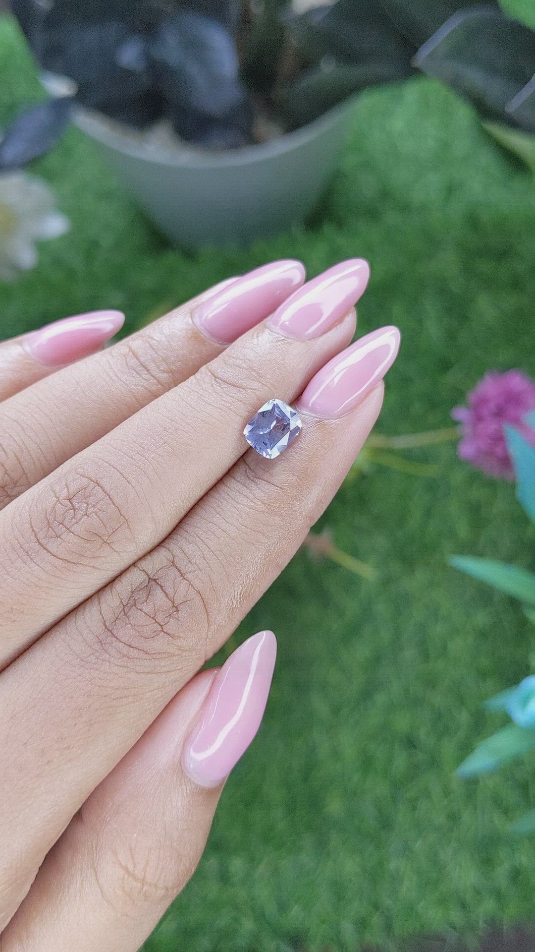 1.38 Ct. Purplish Blue Spinel from Tanzania Size Video