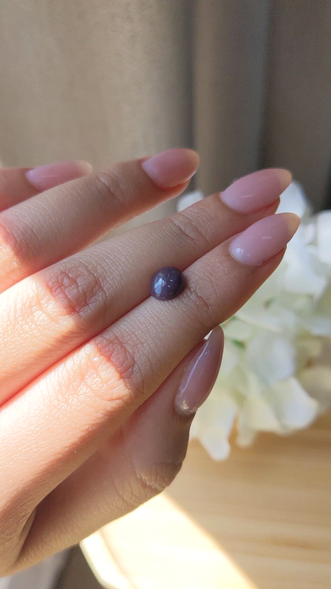 1.70 Ct. Purple Star Spinel from Ceylon (Sri Lanka) Size Video