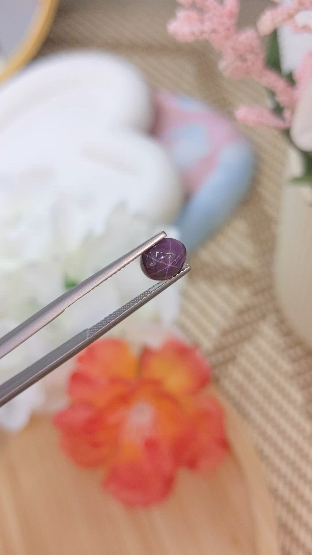 1.70 Ct. Purple Star Spinel from Ceylon (Sri Lanka) Size Video