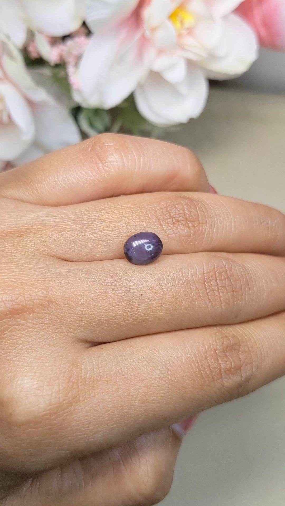 2.84 Ct. Purple Star Spinel from Ceylon (Sri Lanka) Size Video
