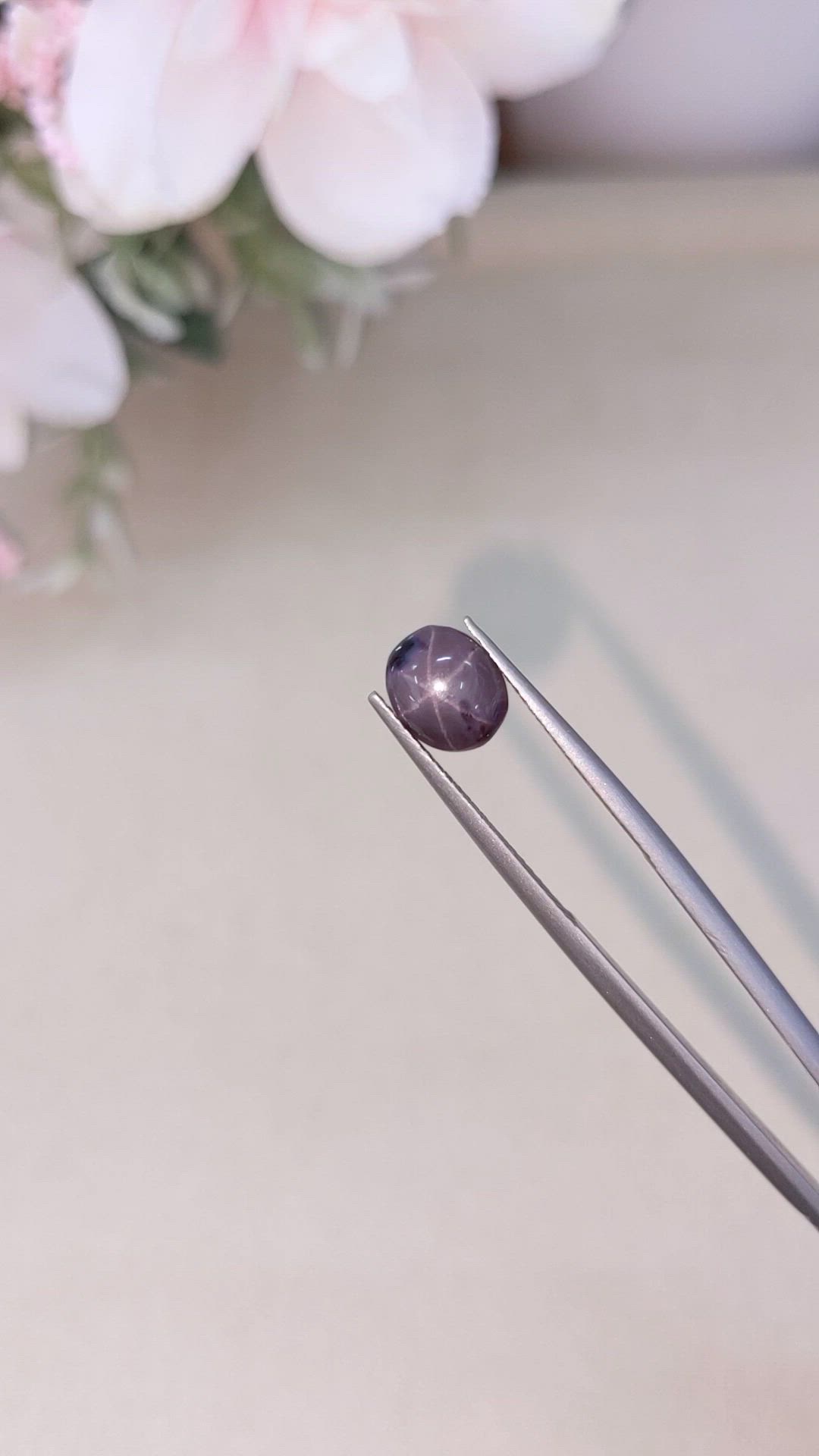 2.84 Ct. Purple Star Spinel from Ceylon (Sri Lanka) Size Video
