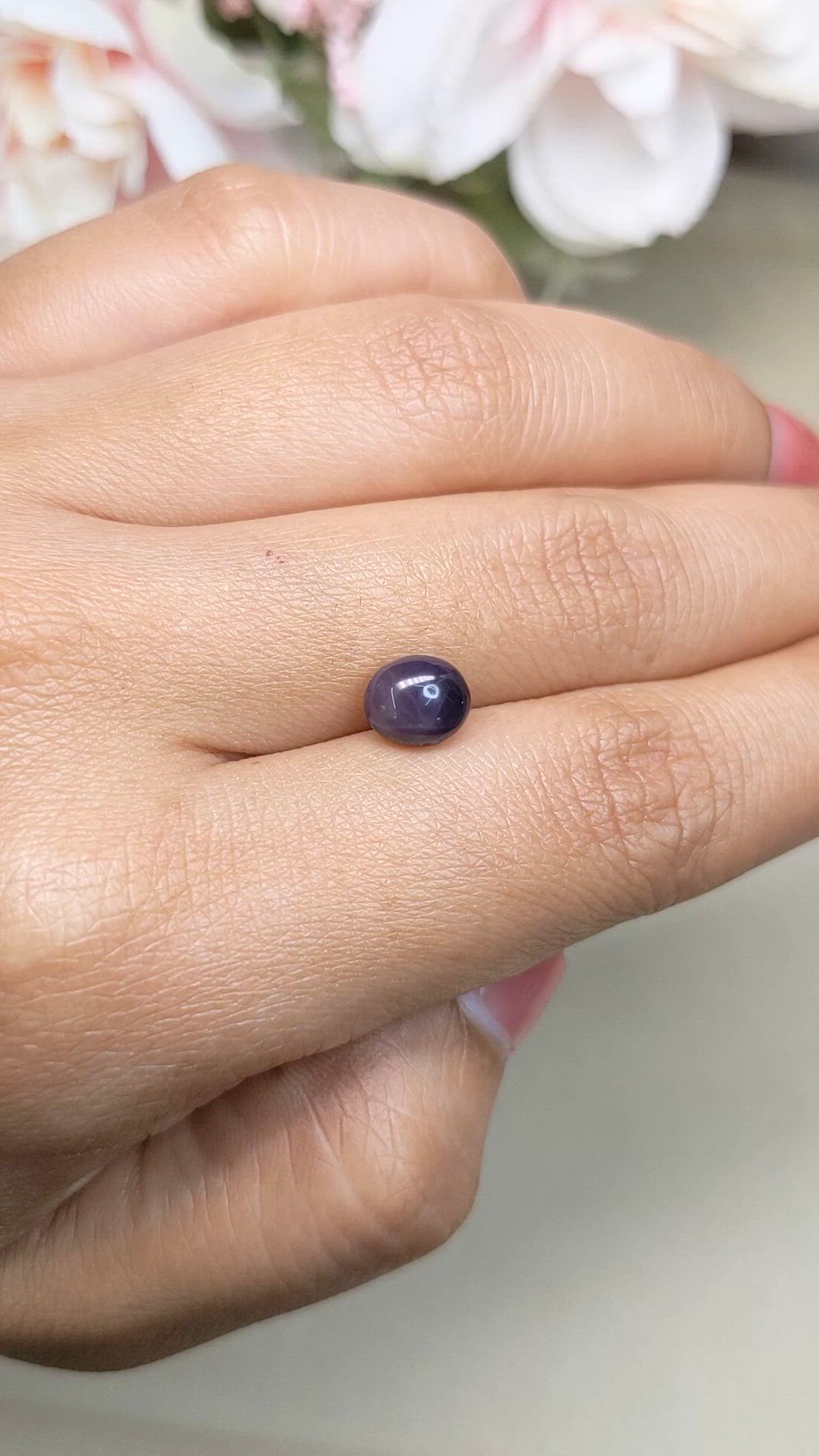 2.14 Ct. Purple Star Spinel from Ceylon (Sri Lanka) Size Video