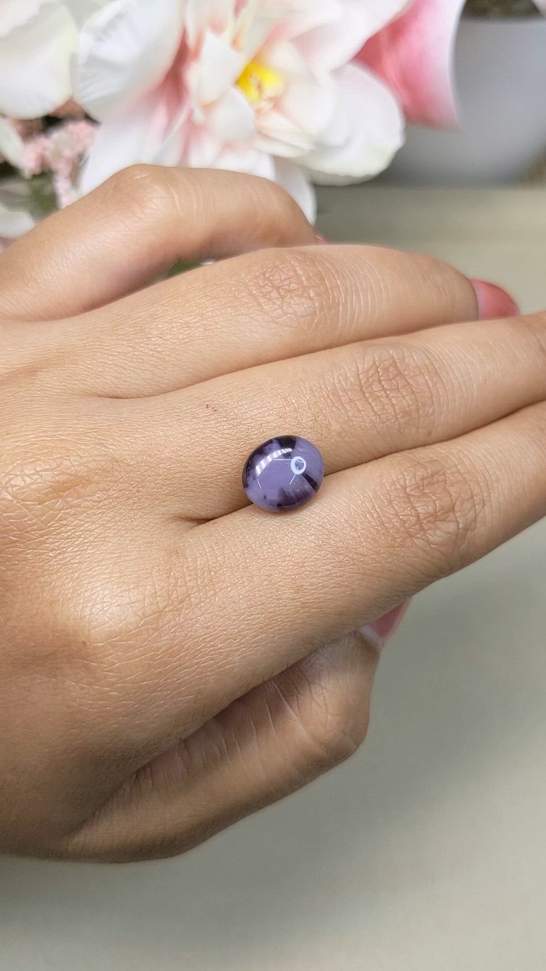 4.41 Ct. Purple Star Spinel from Ceylon (Sri Lanka) Size Video