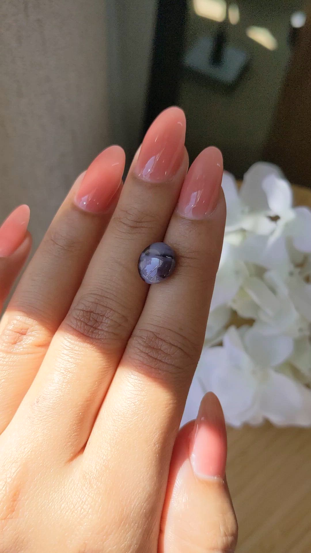4.41 Ct. Purple Star Spinel from Ceylon (Sri Lanka) Size Video