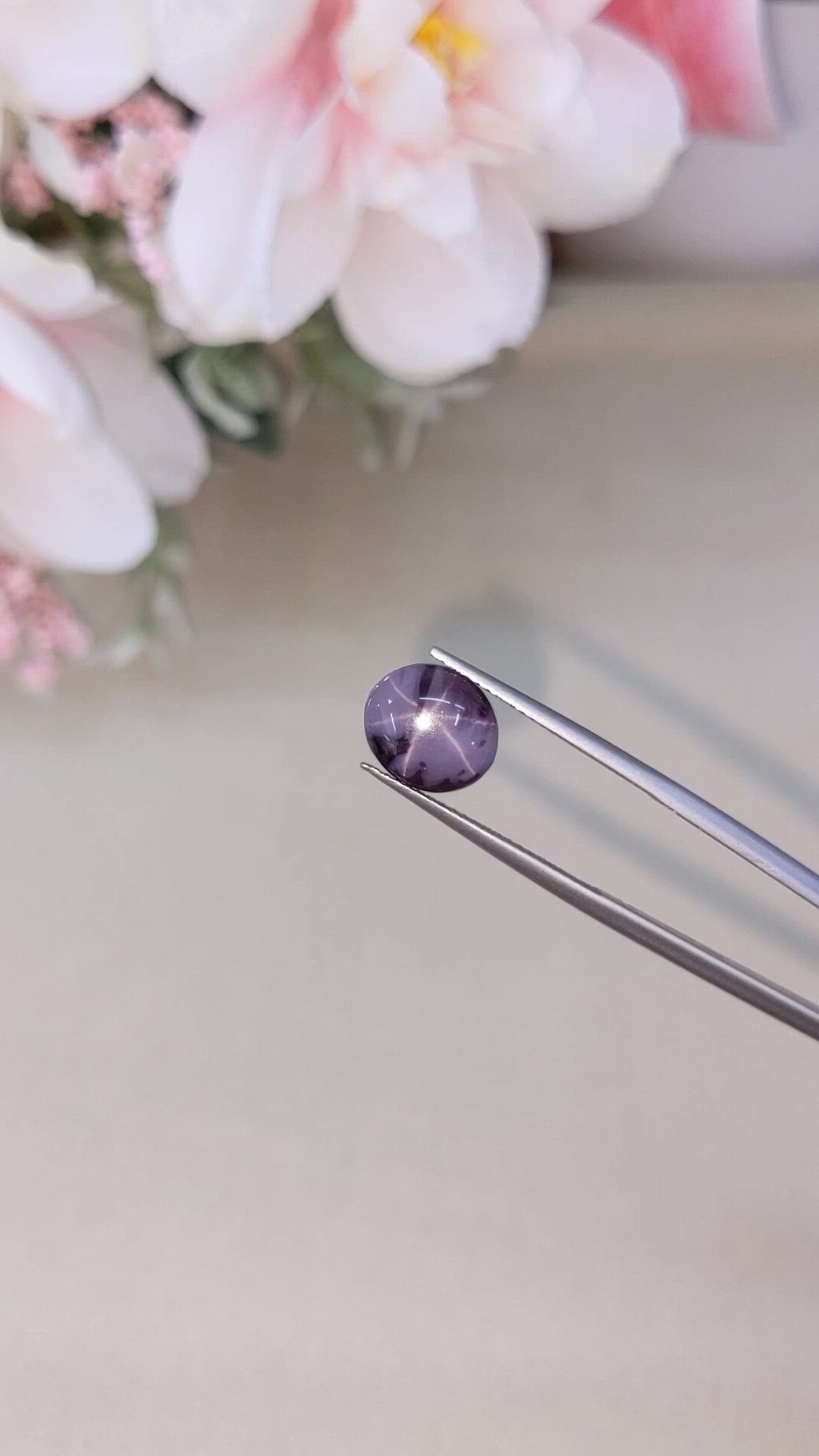 4.41 Ct. Purple Star Spinel from Ceylon (Sri Lanka) Size Video
