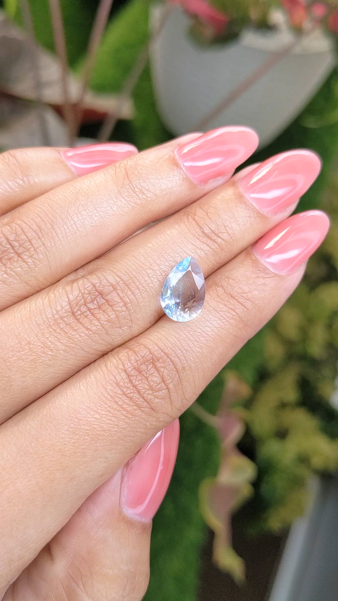 1.70 Ct. Aquamarine from Ceylon (Sri Lanka) Size Video