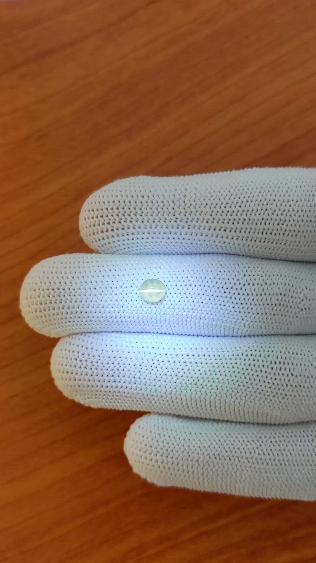 0.50 Ct. Yellowish Green Cabochon Chrysoberyl from Ceylon (Sri Lanka) Size Video