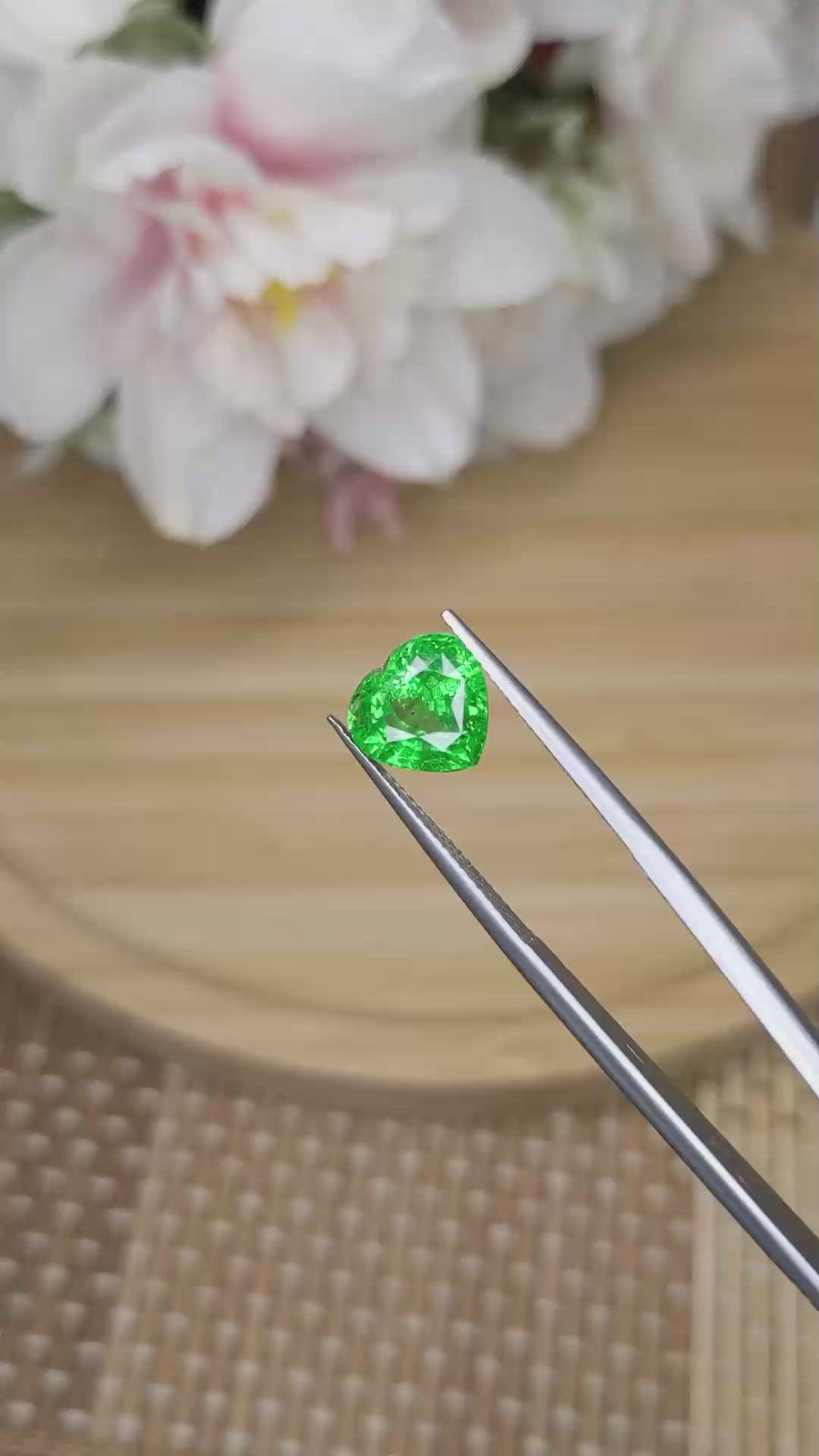 4.12 Ct. Tsavorite Garnet from Madagascar Size Video