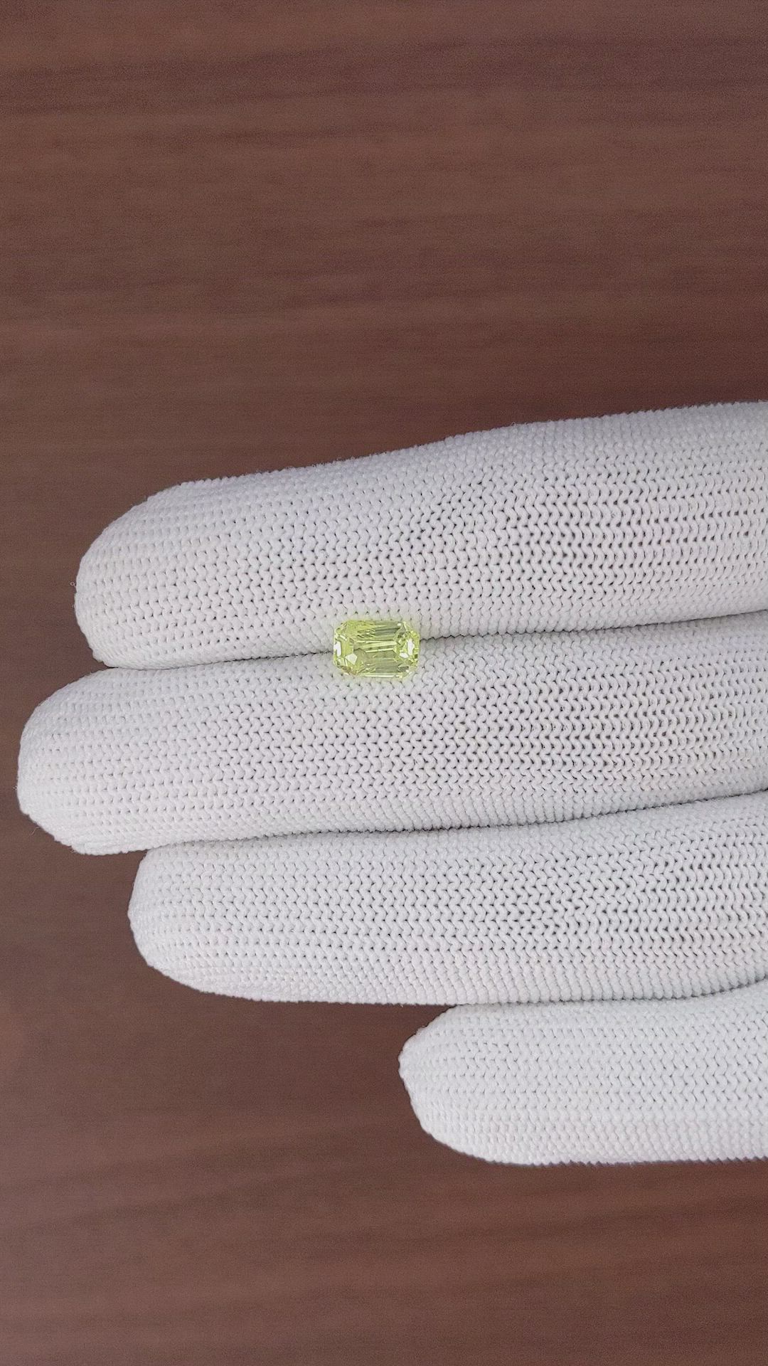 1.60 Ct. Yellowish Green Chrysoberyl from Madagascar Size Video