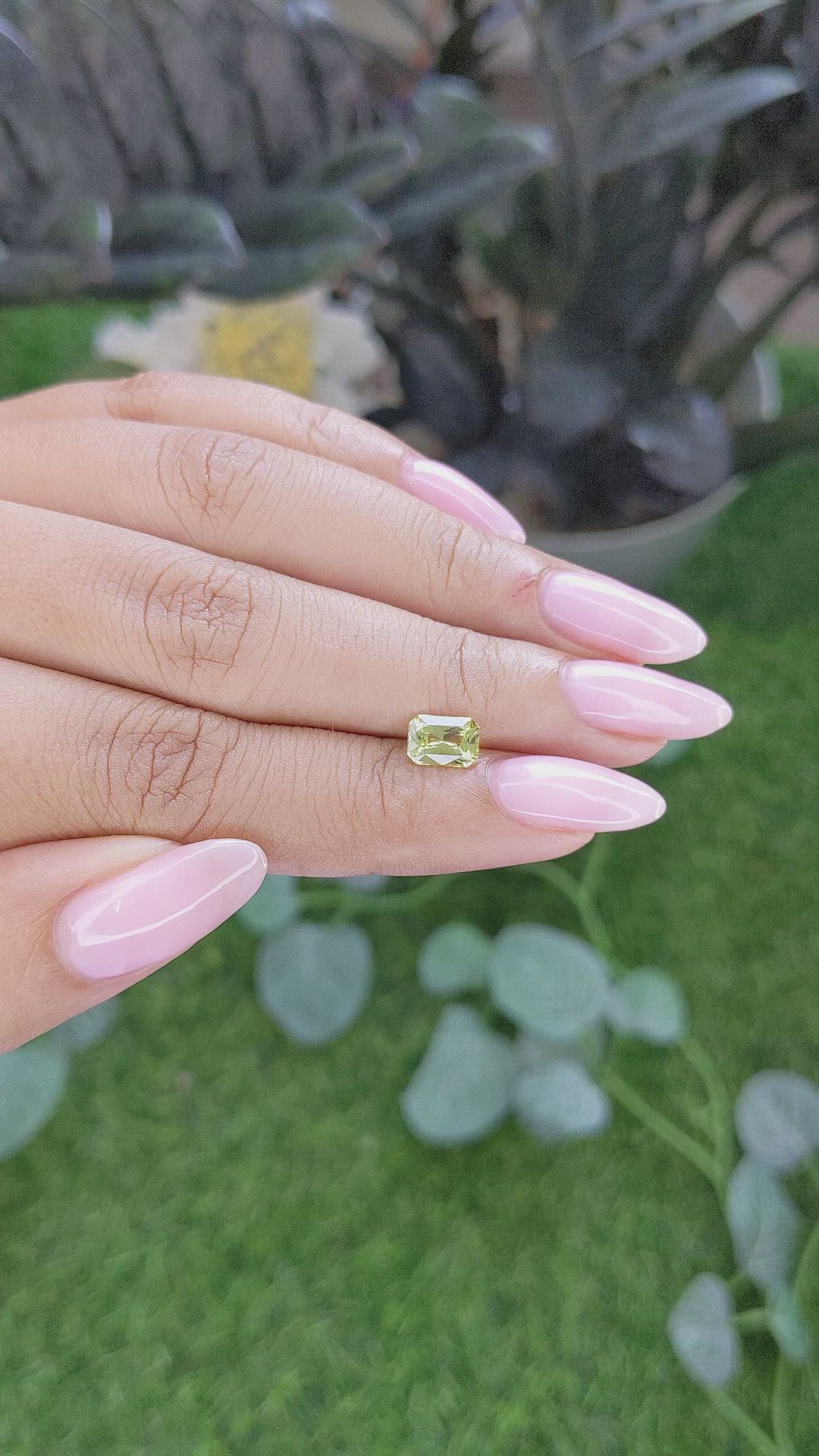 1.09 Ct. Yellowish Green Chrysoberyl from Madagascar Size Video