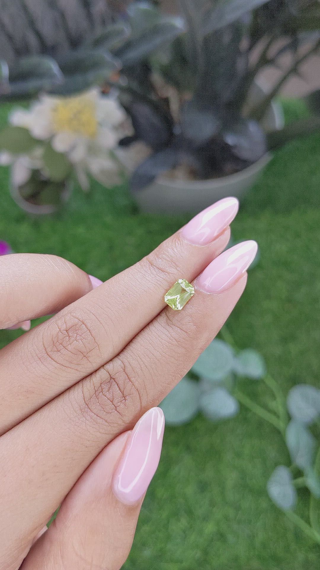 1.09 Ct. Yellowish Green Chrysoberyl from Madagascar Size Video