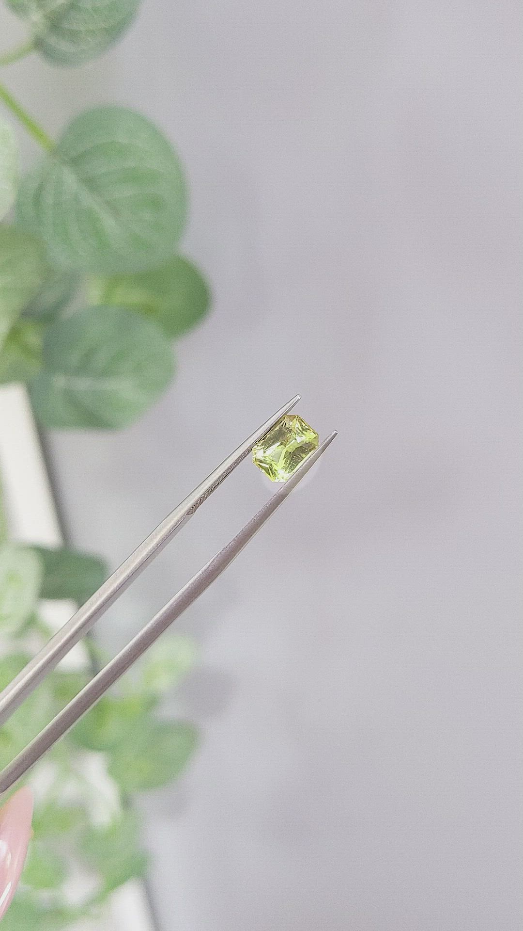 1.09 Ct. Yellowish Green Chrysoberyl from Madagascar Size Video