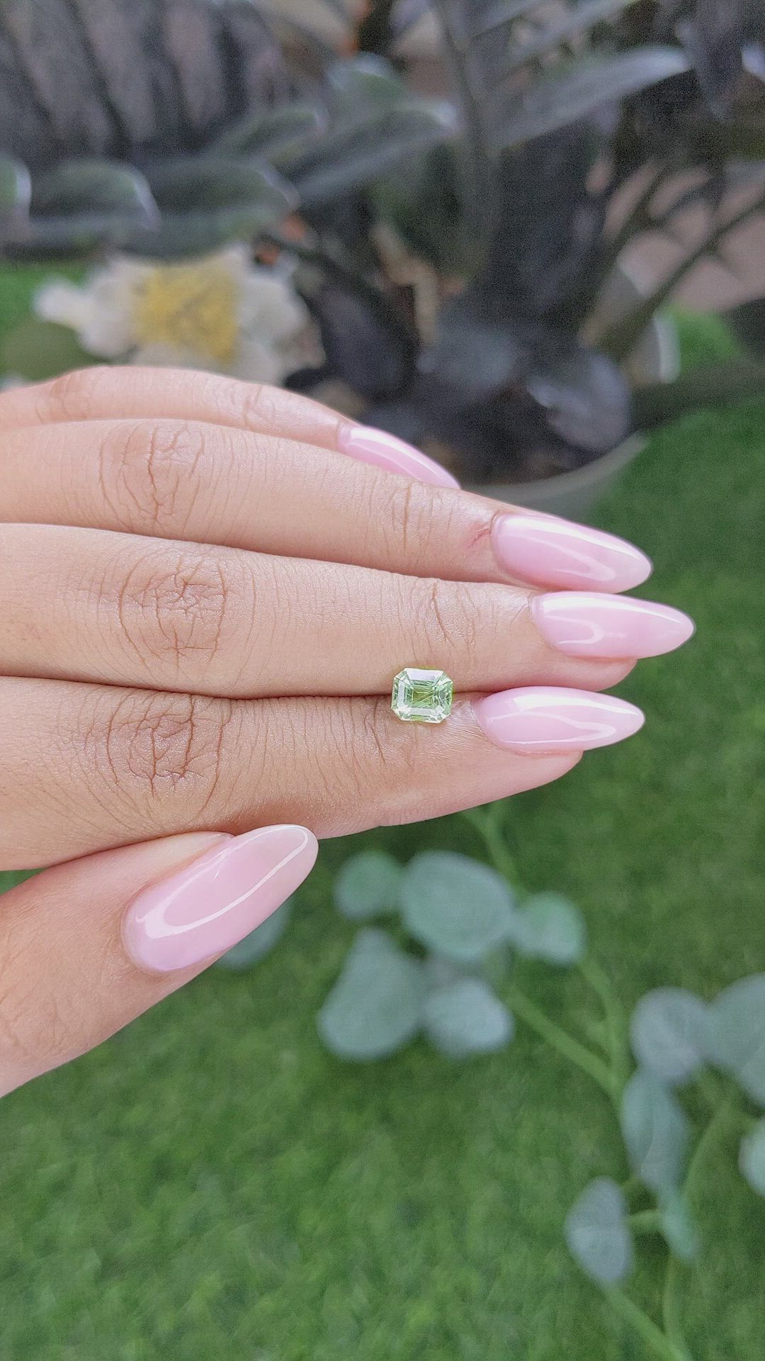 1.11 Ct. Green Grossular Garnet from Tanzania Size Video