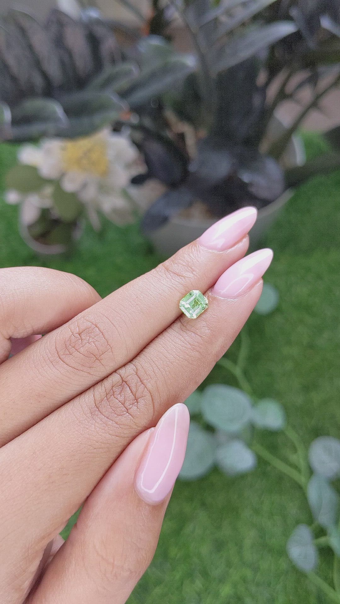 1.11 Ct. Green Grossular Garnet from Tanzania Size Video