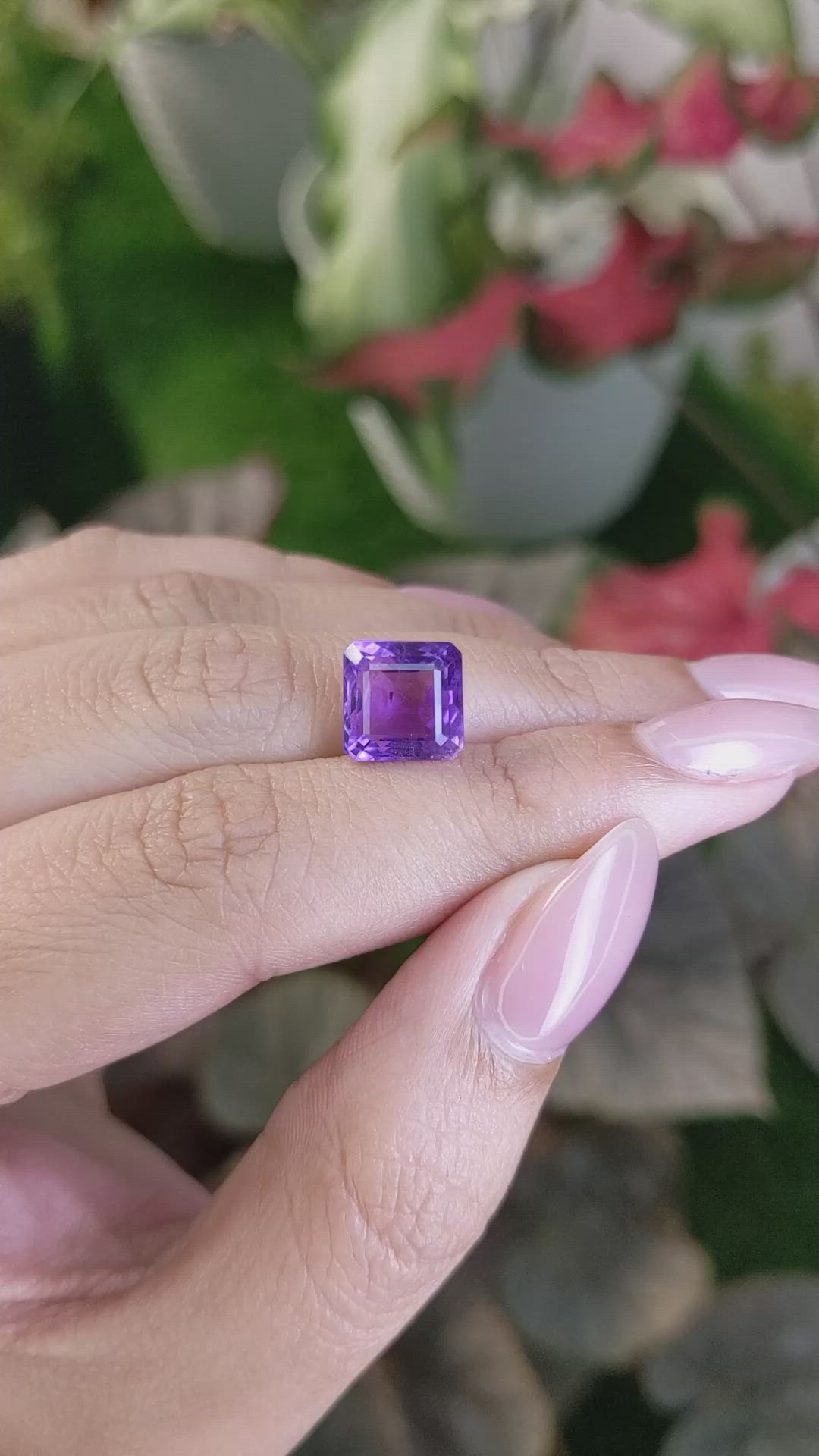 4.81 Ct. Purple Amethyst from Ceylon (Sri Lanka) Size Video