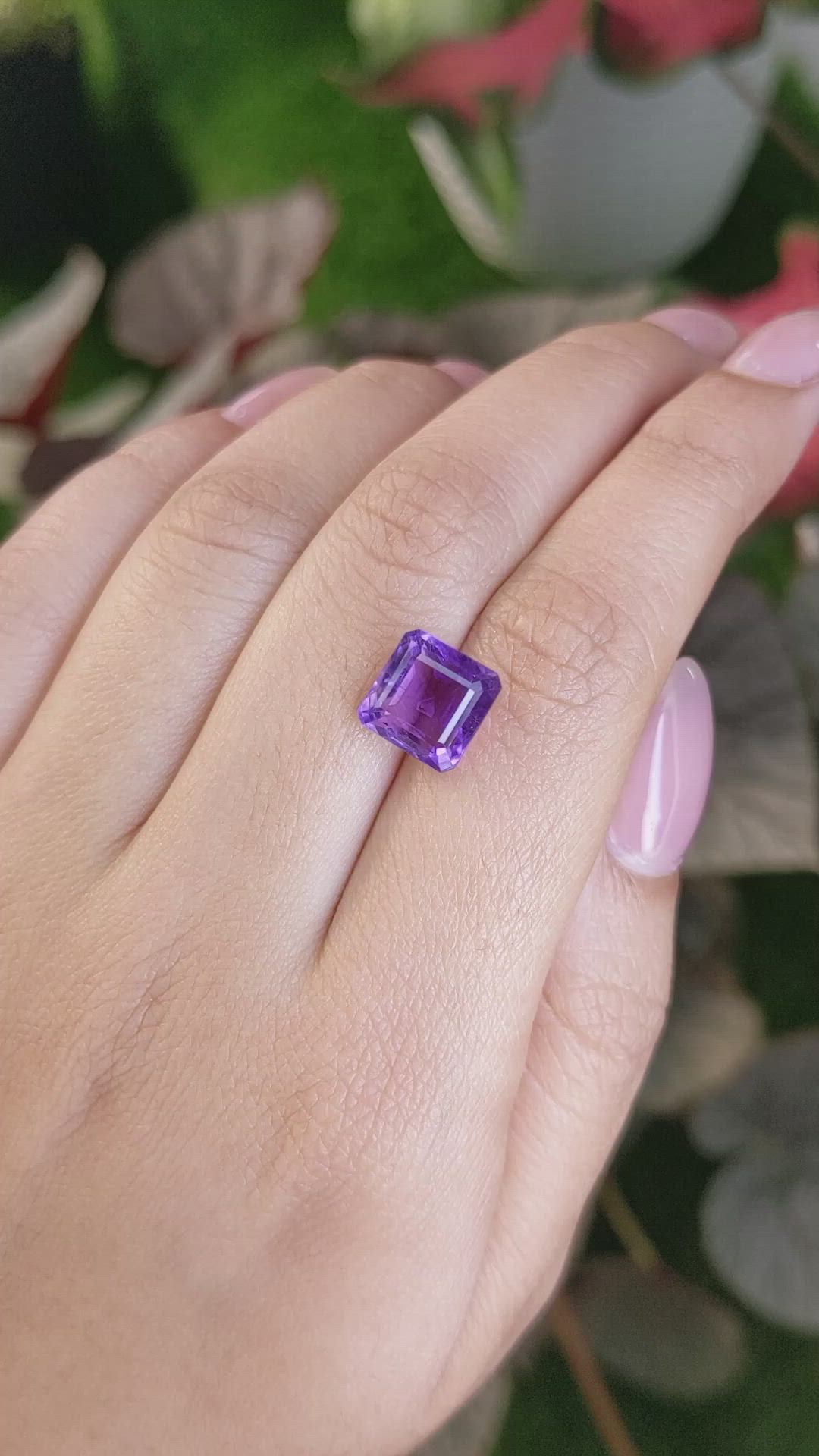 4.81 Ct. Purple Amethyst from Ceylon (Sri Lanka) Size Video