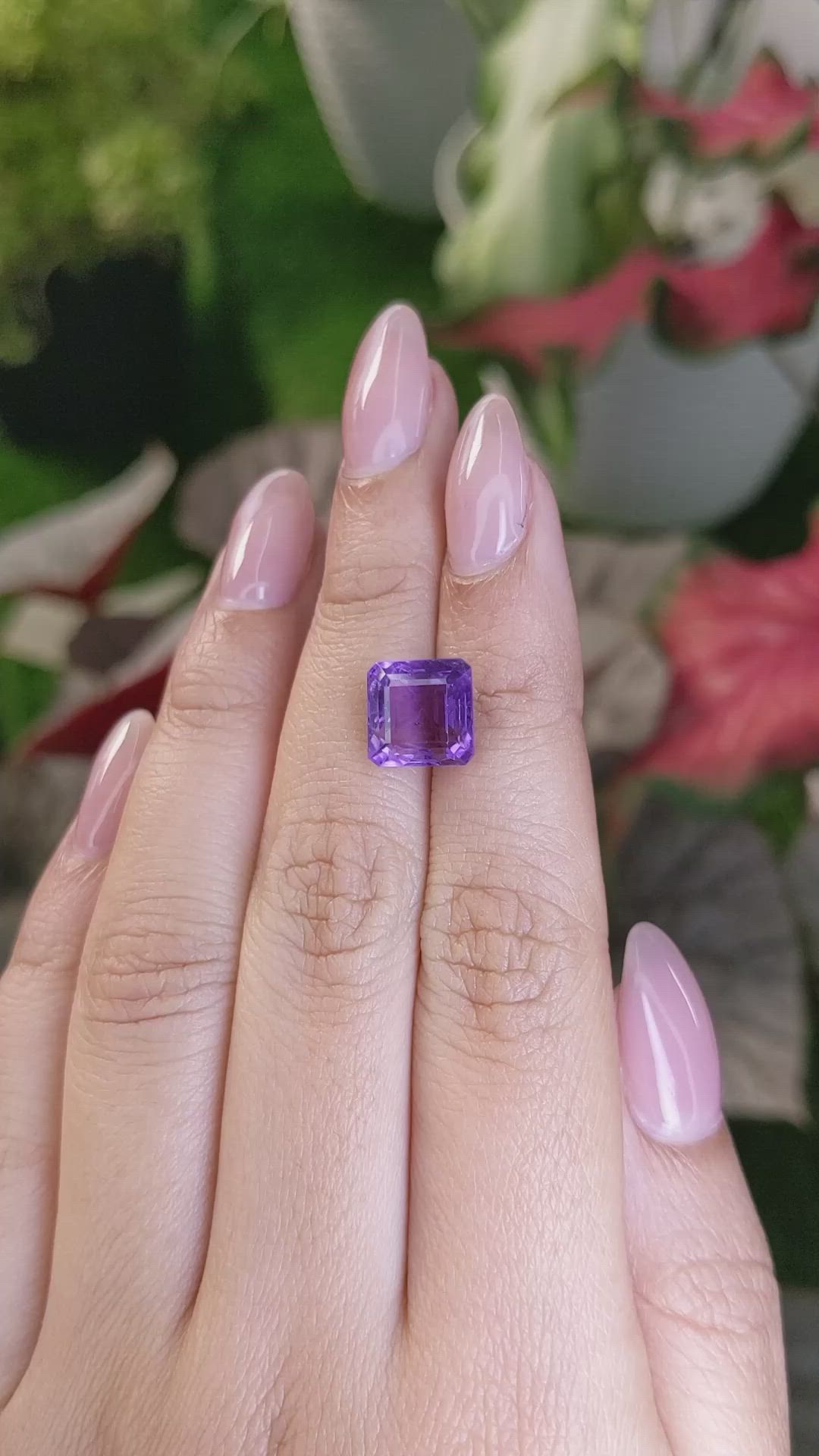 4.81 Ct. Purple Amethyst from Ceylon (Sri Lanka) Size Video