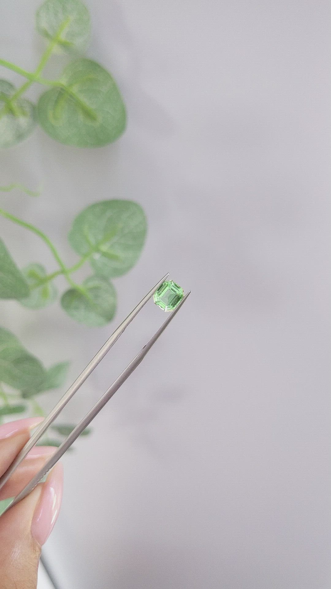 1.33 Ct. Green Grossular Garnet from Tanzania Size Video