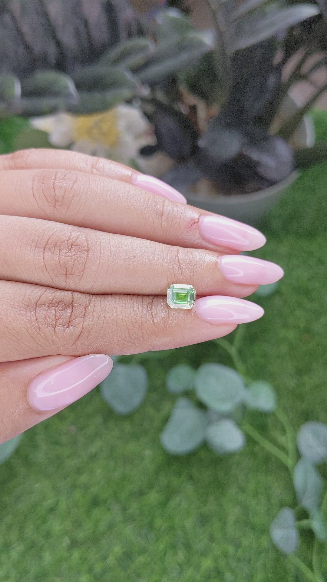 1.33 Ct. Green Grossular Garnet from Tanzania Size Video