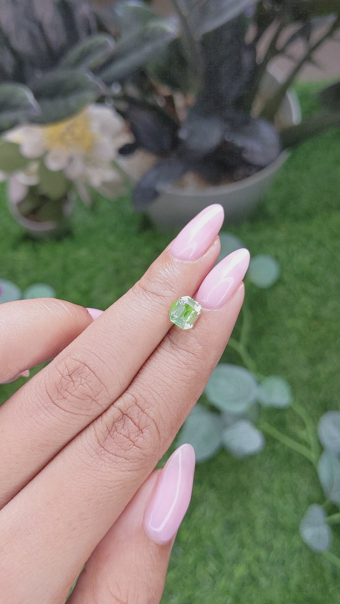 1.33 Ct. Green Grossular Garnet from Tanzania Size Video