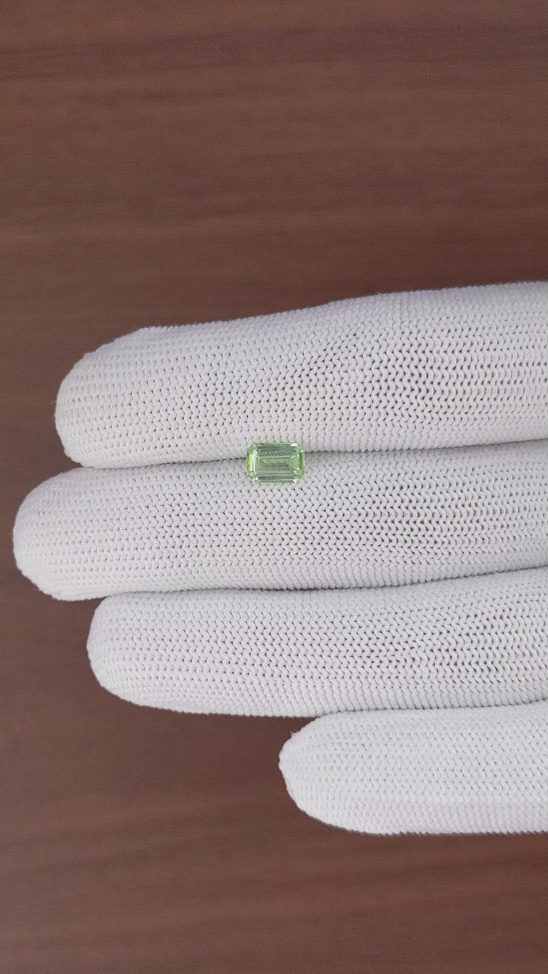 1.02 Ct. Green Grossular Garnet from Tanzania Size Video