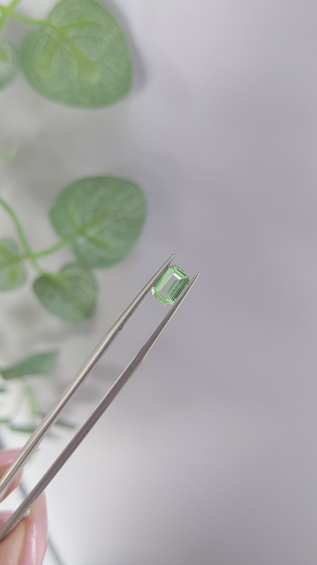 1.02 Ct. Green Grossular Garnet from Tanzania Size Video