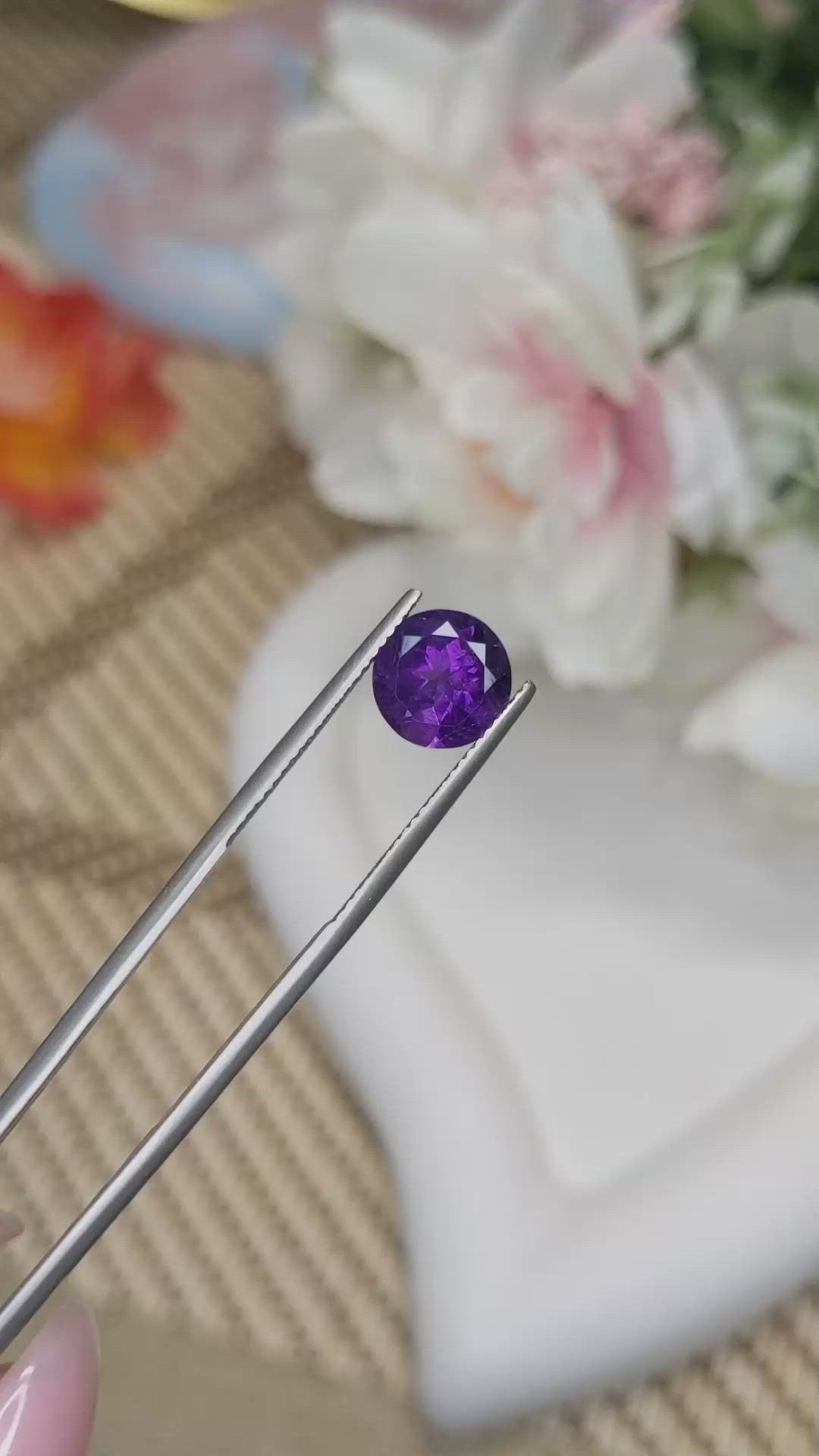 2.43 Ct. Purple Amethyst from Ceylon (Sri Lanka) Size Video