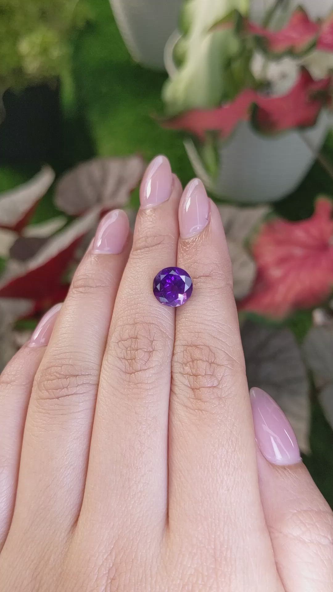 2.43 Ct. Purple Amethyst from Ceylon (Sri Lanka) Size Video