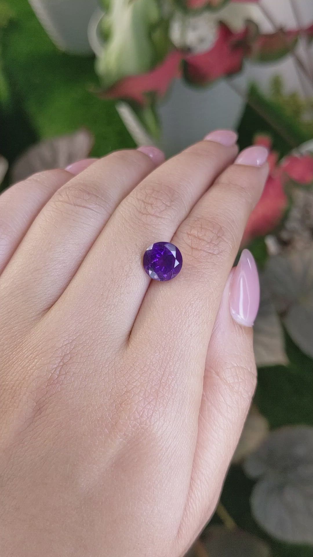 2.43 Ct. Purple Amethyst from Ceylon (Sri Lanka) Size Video