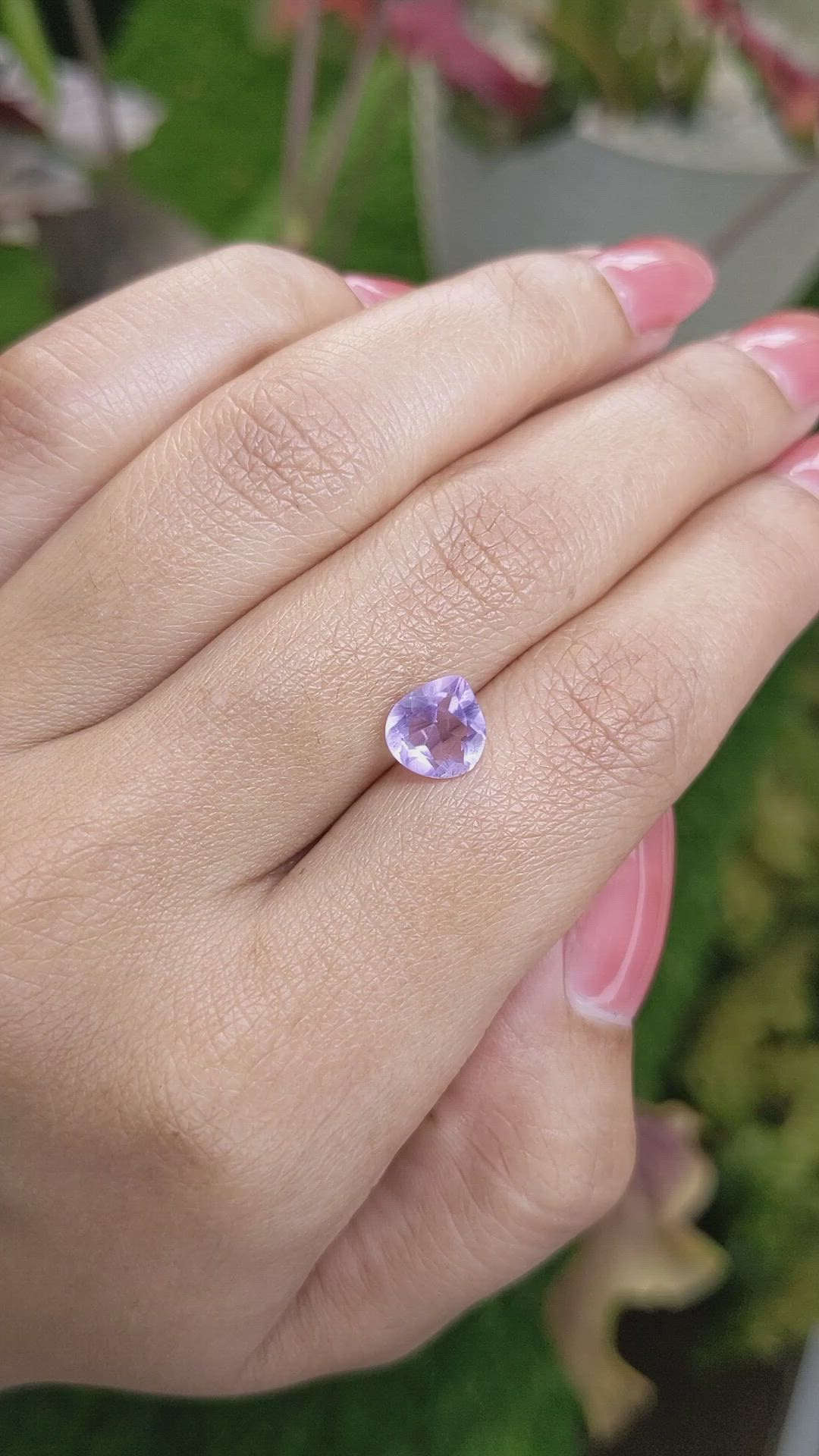 1.25 Ct. Purple Amethyst from Ceylon (Sri Lanka) Size Video