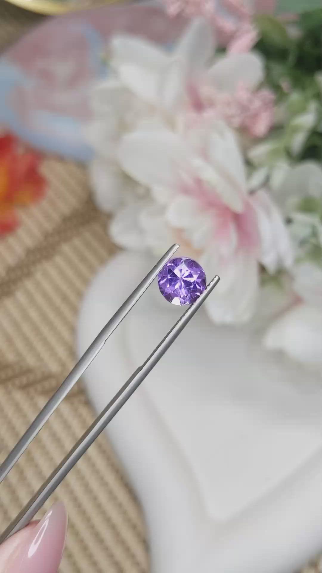 2.14 Ct. Purple Amethyst from Ceylon (Sri Lanka) Size Video