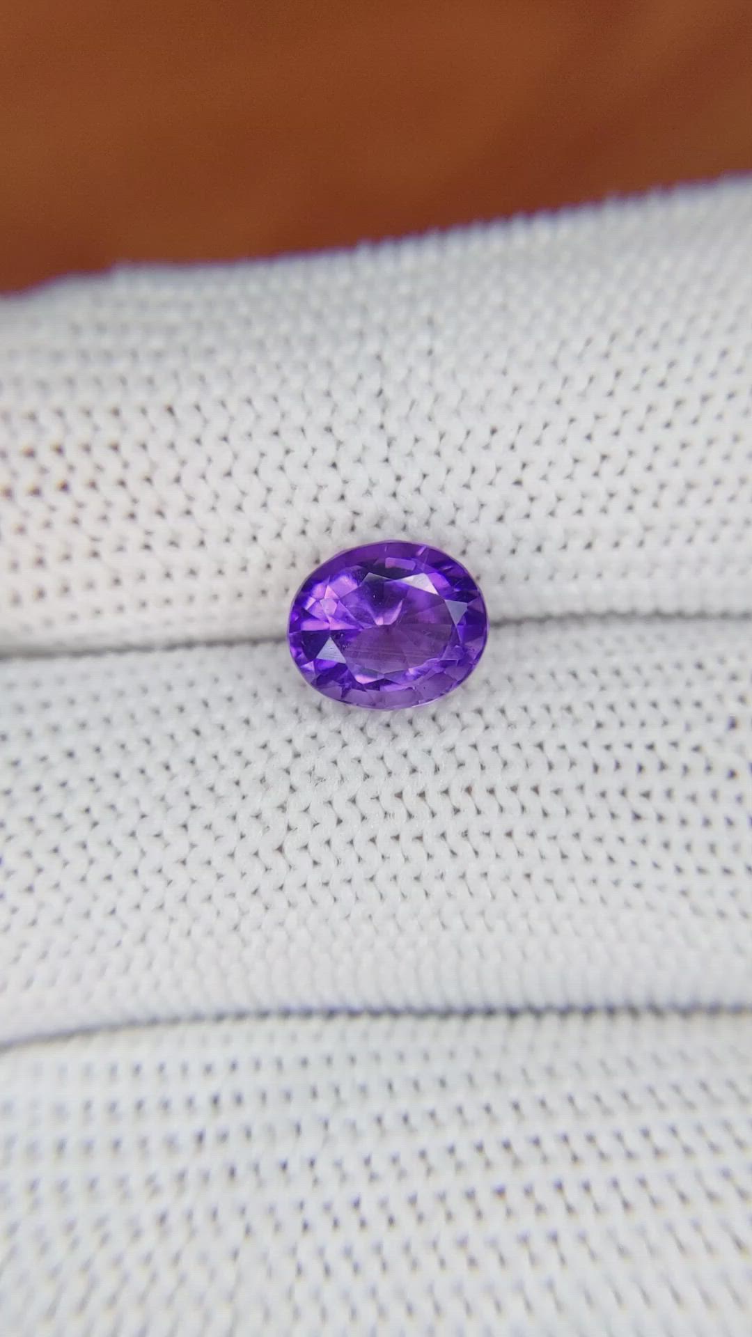 1.74 Ct. Purple Amethyst from Ceylon (Sri Lanka) Size Video