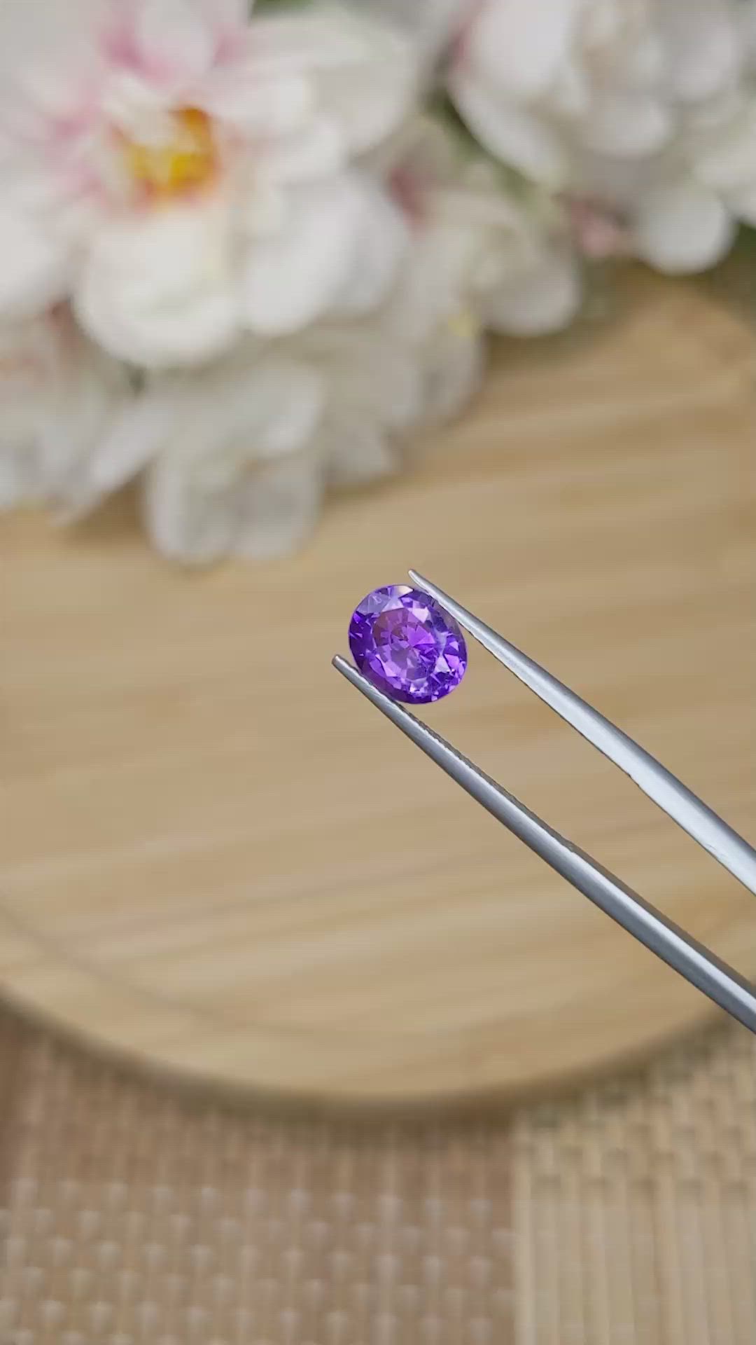 1.74 Ct. Purple Amethyst from Ceylon (Sri Lanka) Size Video