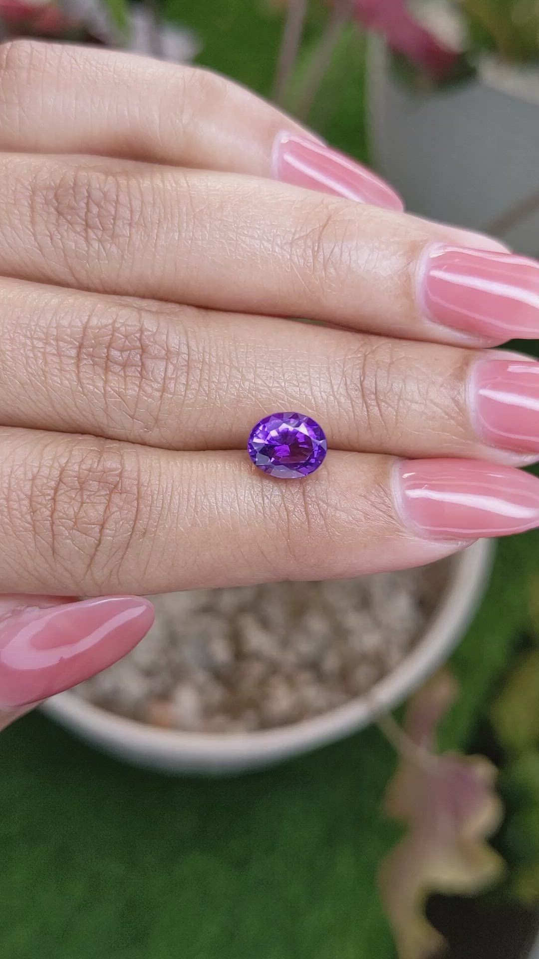 1.74 Ct. Purple Amethyst from Ceylon (Sri Lanka) Size Video