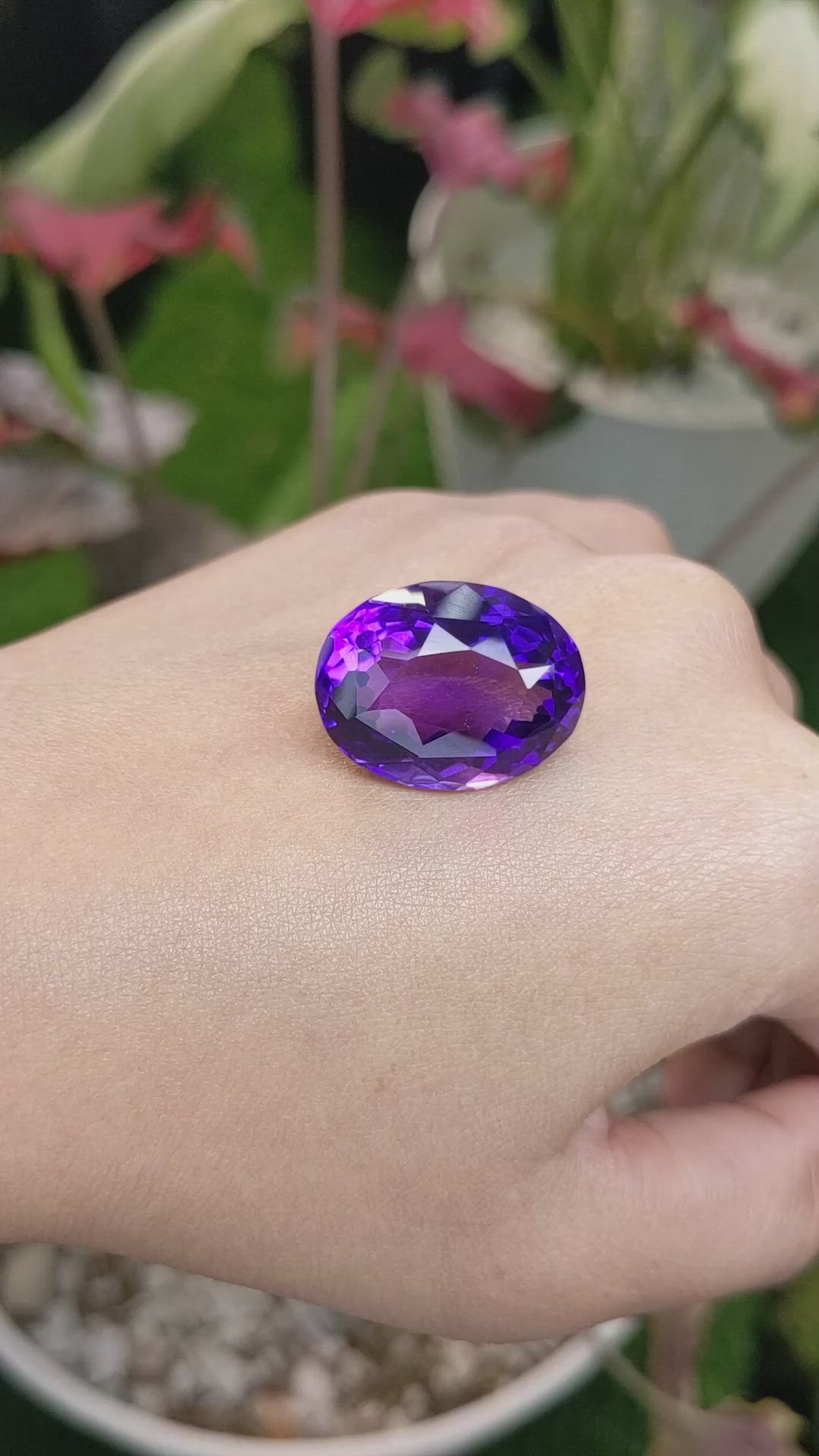 27.85 Ct. Purple Amethyst from Ceylon (Sri Lanka) Size Video