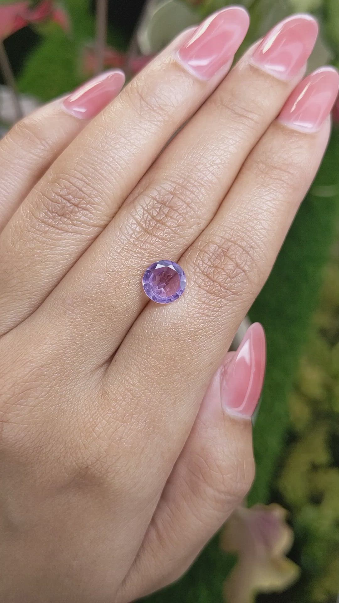 1.55 Ct. Purple Amethyst from Ceylon (Sri Lanka) Size Video
