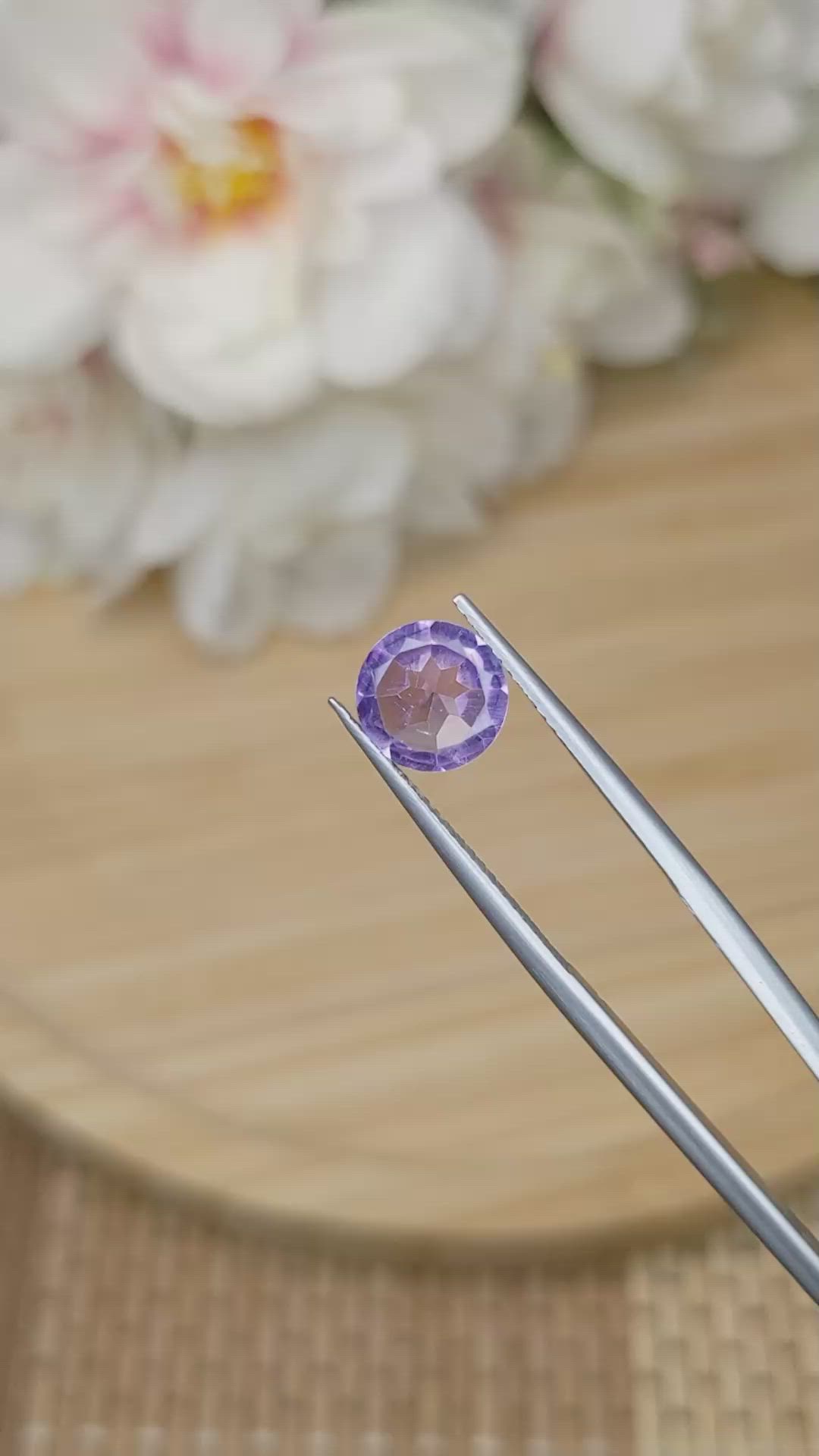 1.55 Ct. Purple Amethyst from Ceylon (Sri Lanka) Size Video
