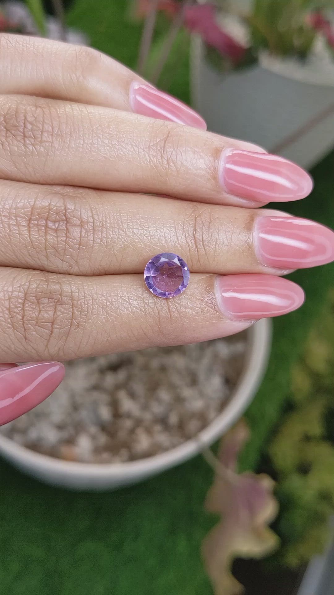 1.55 Ct. Purple Amethyst from Ceylon (Sri Lanka) Size Video