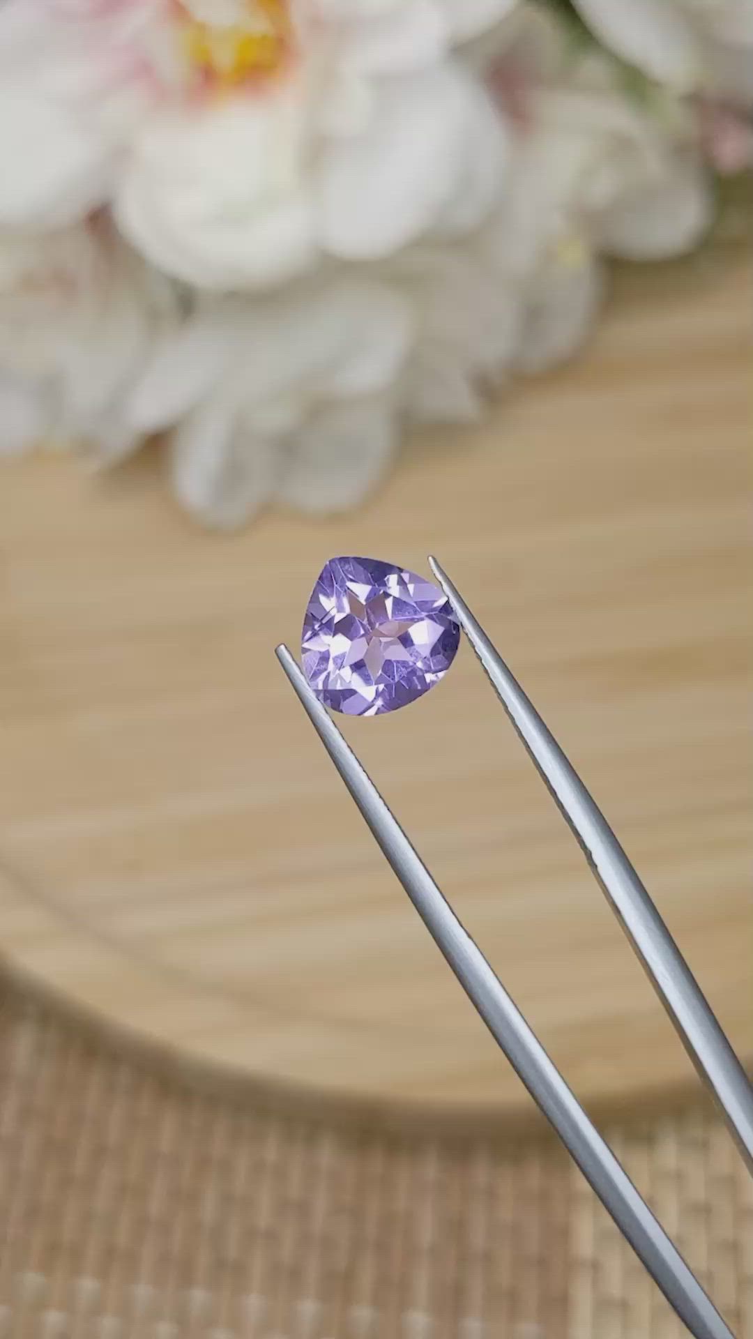 2.40 Ct. Purple Amethyst from Ceylon (Sri Lanka) Size Video