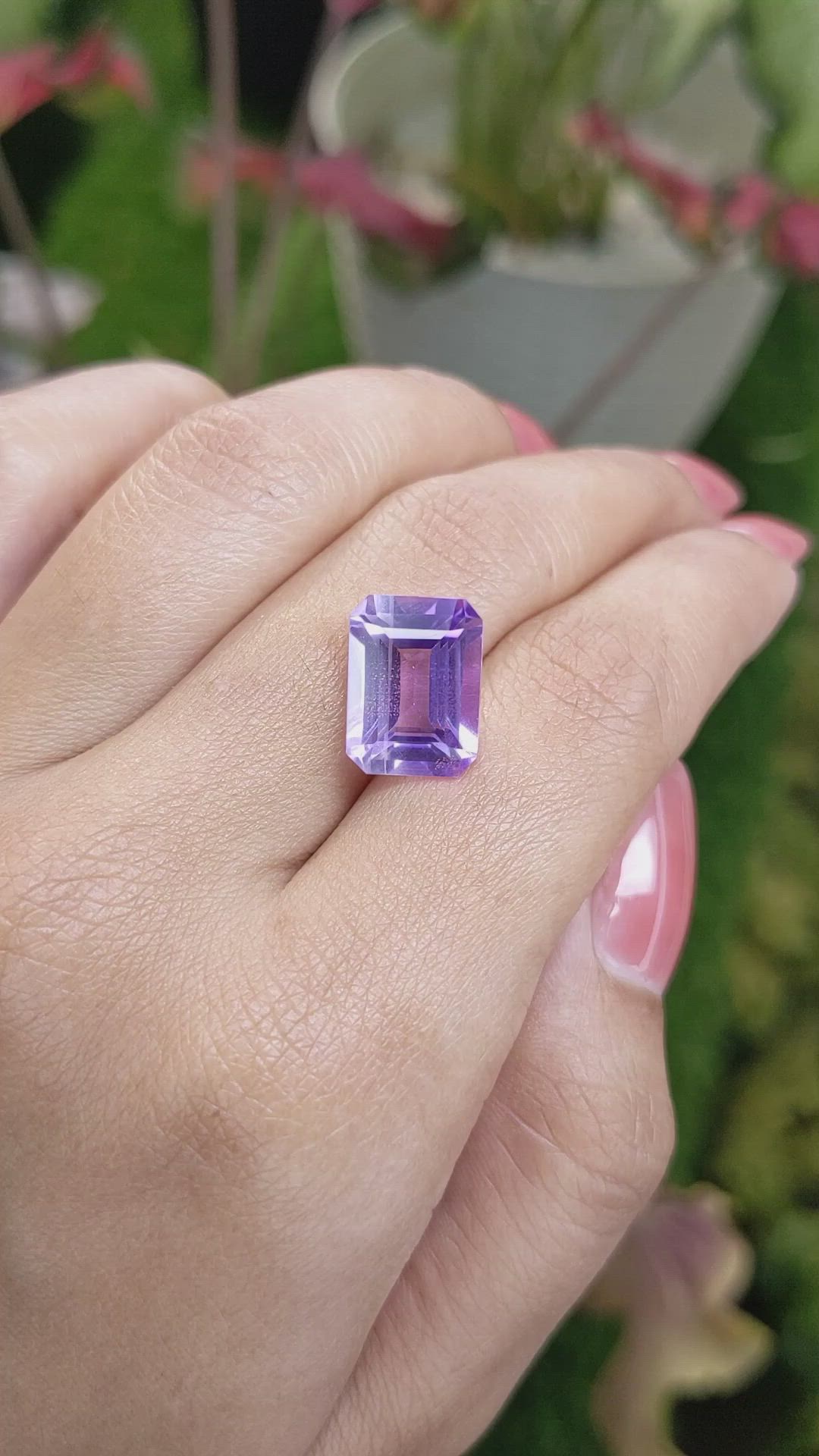 6.36 Ct. Purple Amethyst from Ceylon (Sri Lanka) Size Video