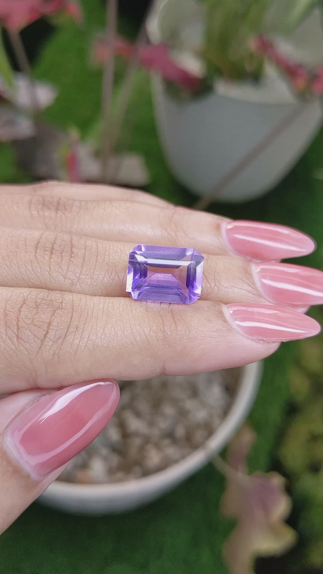 6.36 Ct. Purple Amethyst from Ceylon (Sri Lanka) Size Video