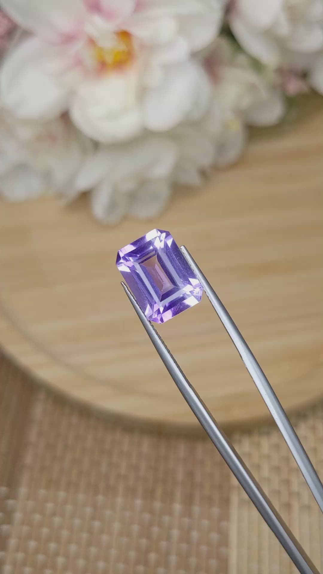 6.36 Ct. Purple Amethyst from Ceylon (Sri Lanka) Size Video