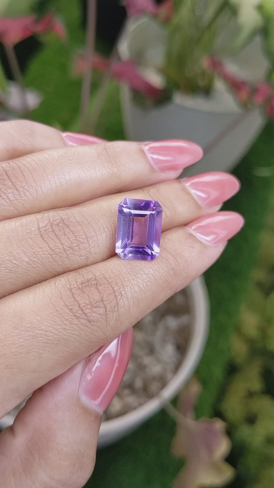 6.36 Ct. Purple Amethyst from Ceylon (Sri Lanka) Size Video