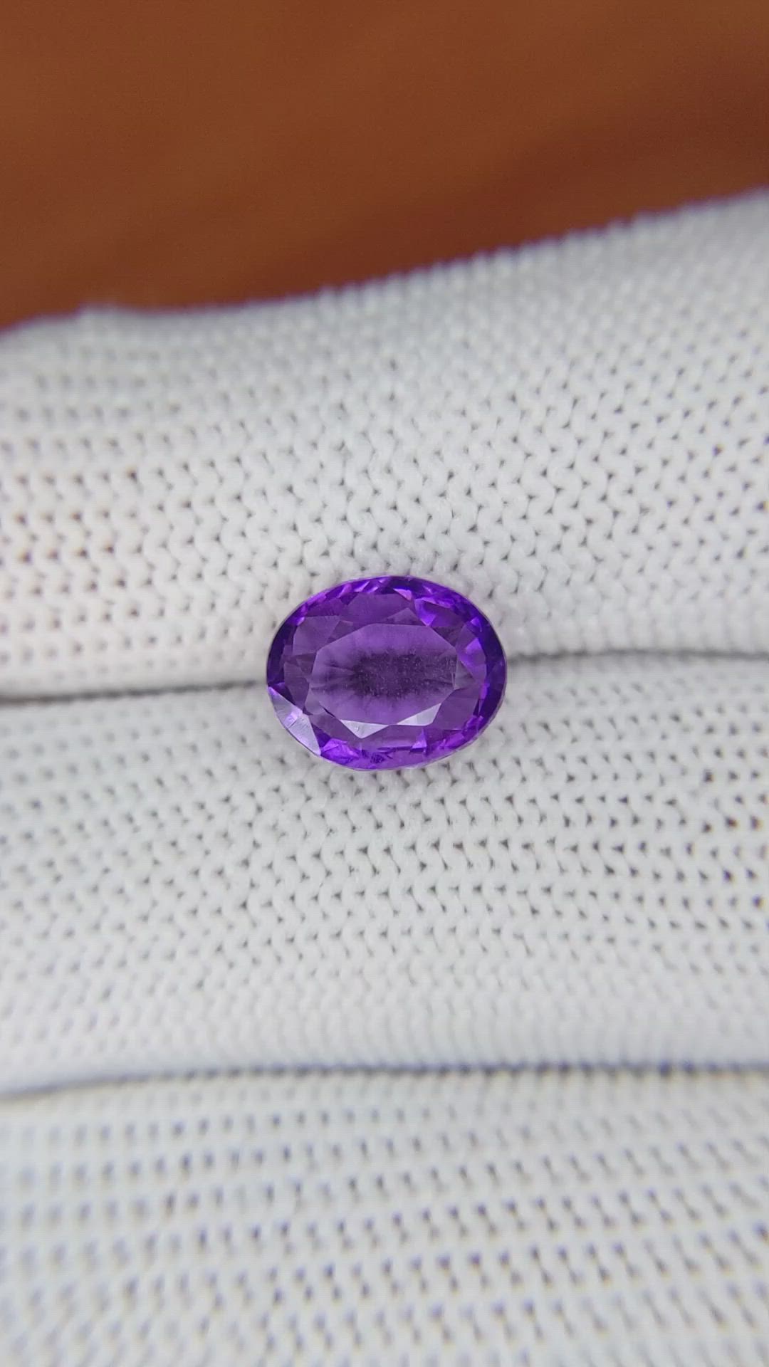 2.66 Ct. Purple Amethyst from Ceylon (Sri Lanka) Size Video