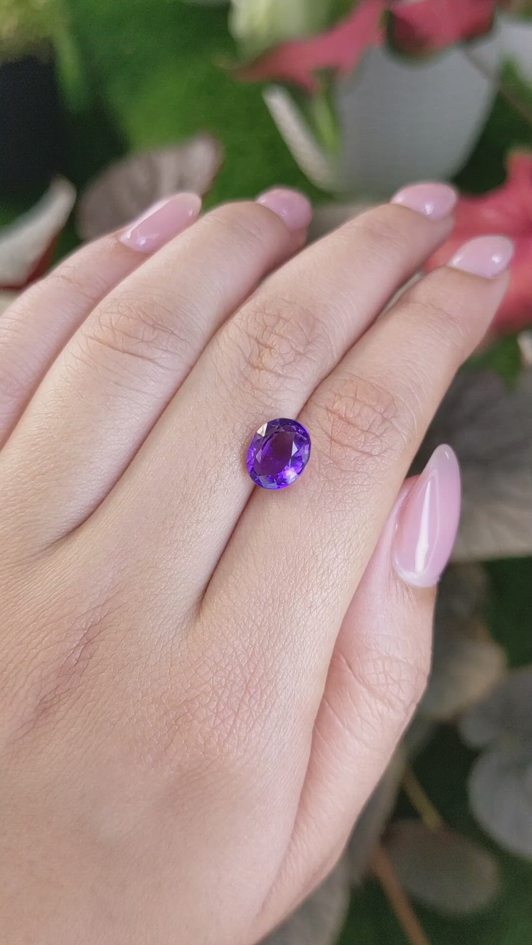 2.66 Ct. Purple Amethyst from Ceylon (Sri Lanka) Size Video