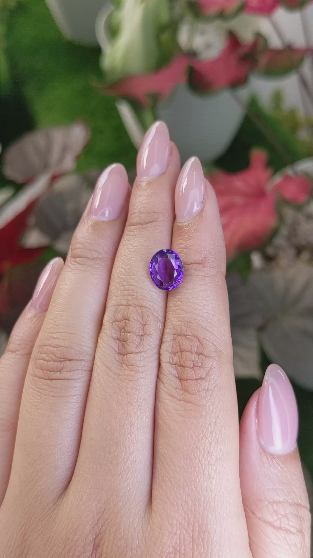 2.66 Ct. Purple Amethyst from Ceylon (Sri Lanka) Size Video